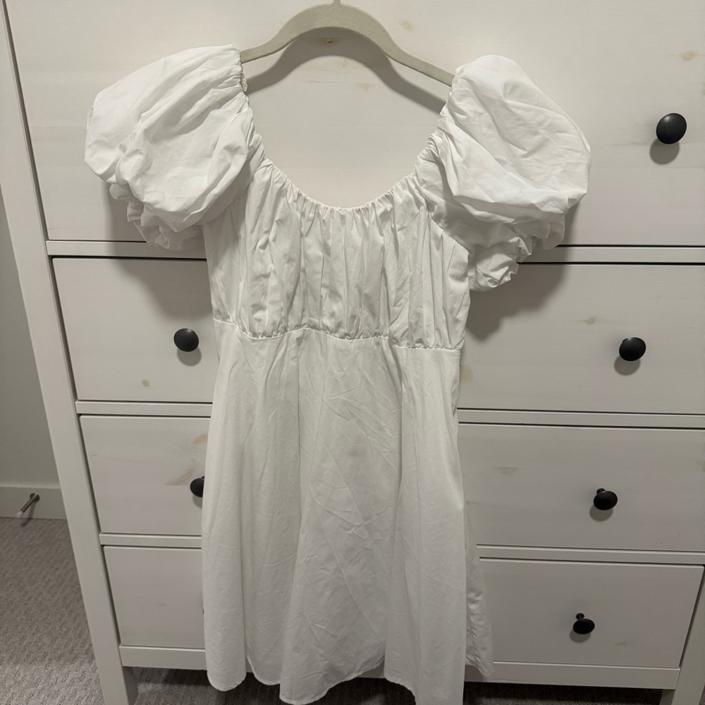A&F Ruched Puff Sleeve Mini Dress